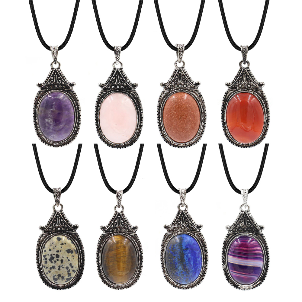 Vintage denier pendant healing crystal pendant necklace nature energy gem pendant necklace