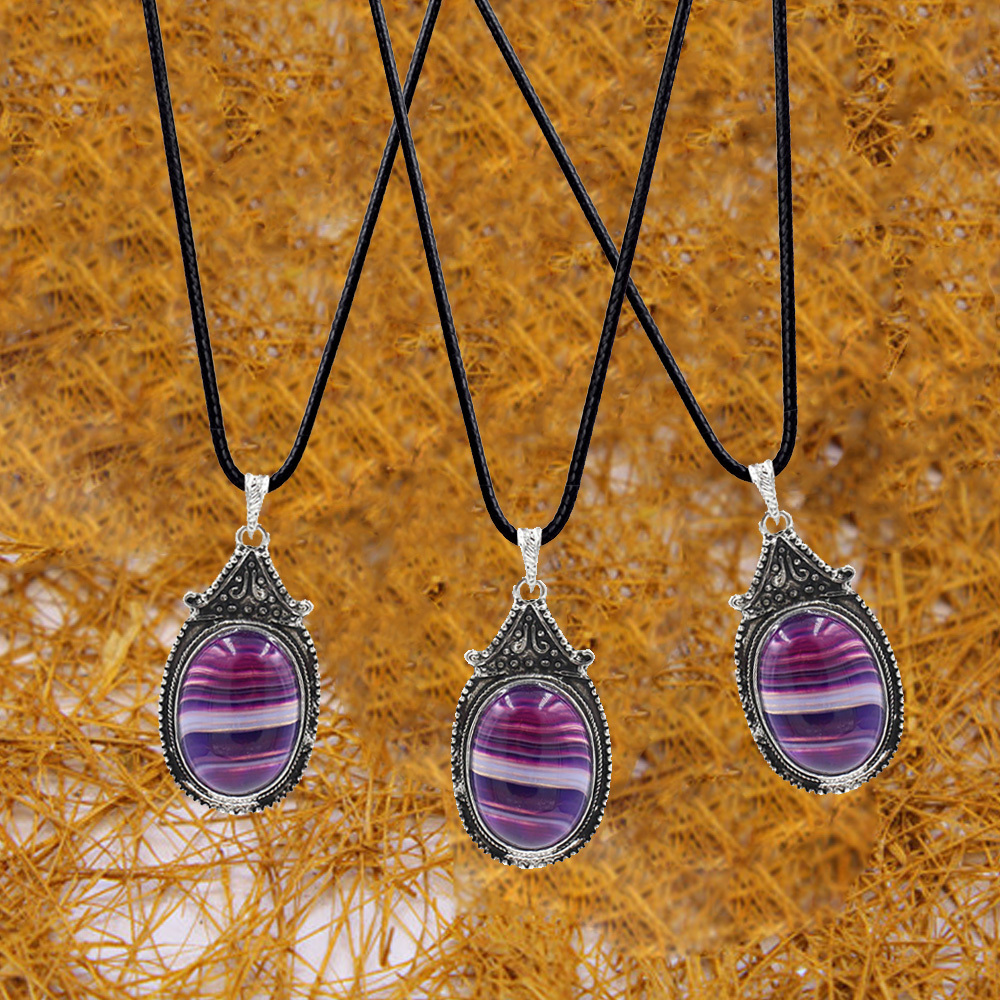 Vintage denier pendant healing crystal pendant necklace nature energy gem pendant necklace