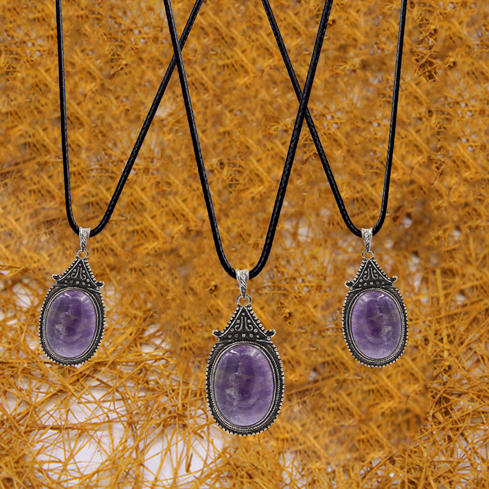 Vintage denier pendant healing crystal pendant necklace nature energy gem pendant necklace