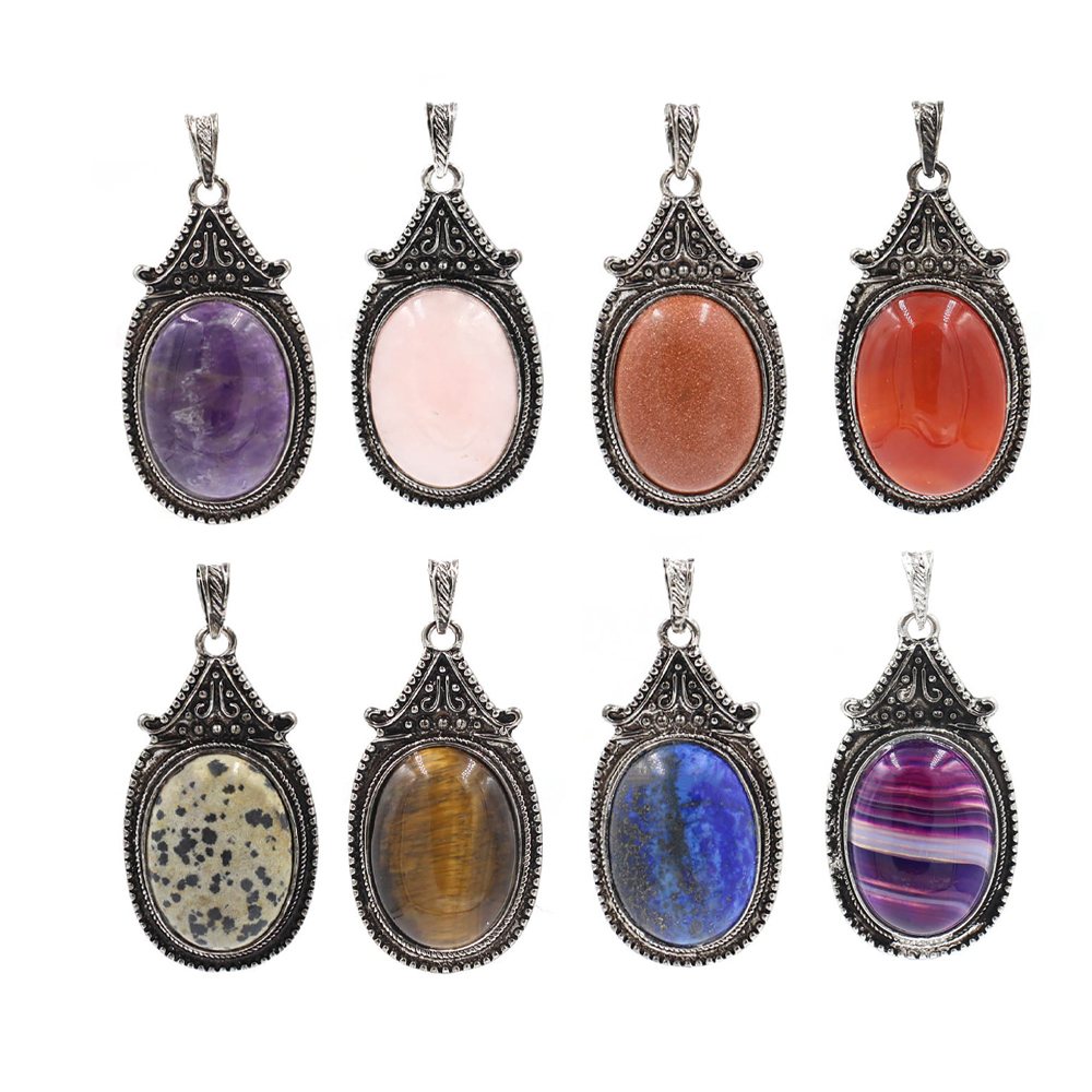 Vintage denier pendant healing crystal pendant necklace nature energy gem pendant necklace