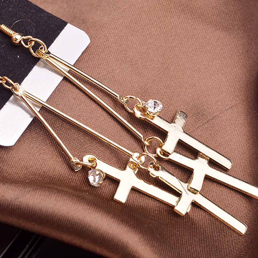 Retro simple cross earrings and diamond earrings for the best gifts