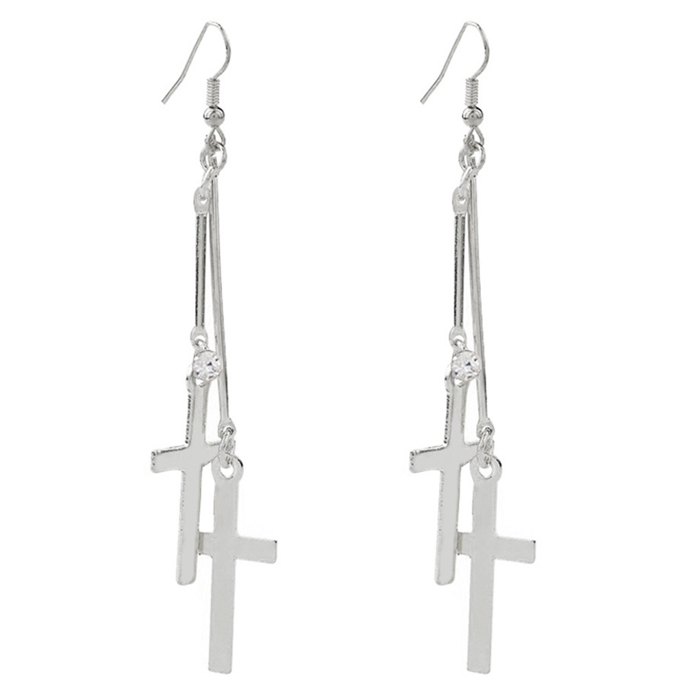 Retro simple cross earrings and diamond earrings for the best gifts