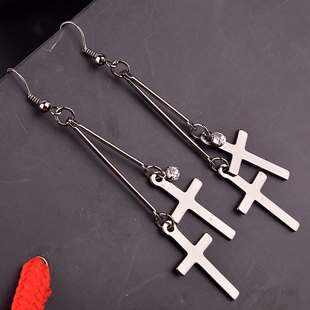 Retro simple cross earrings and diamond earrings for the best gifts