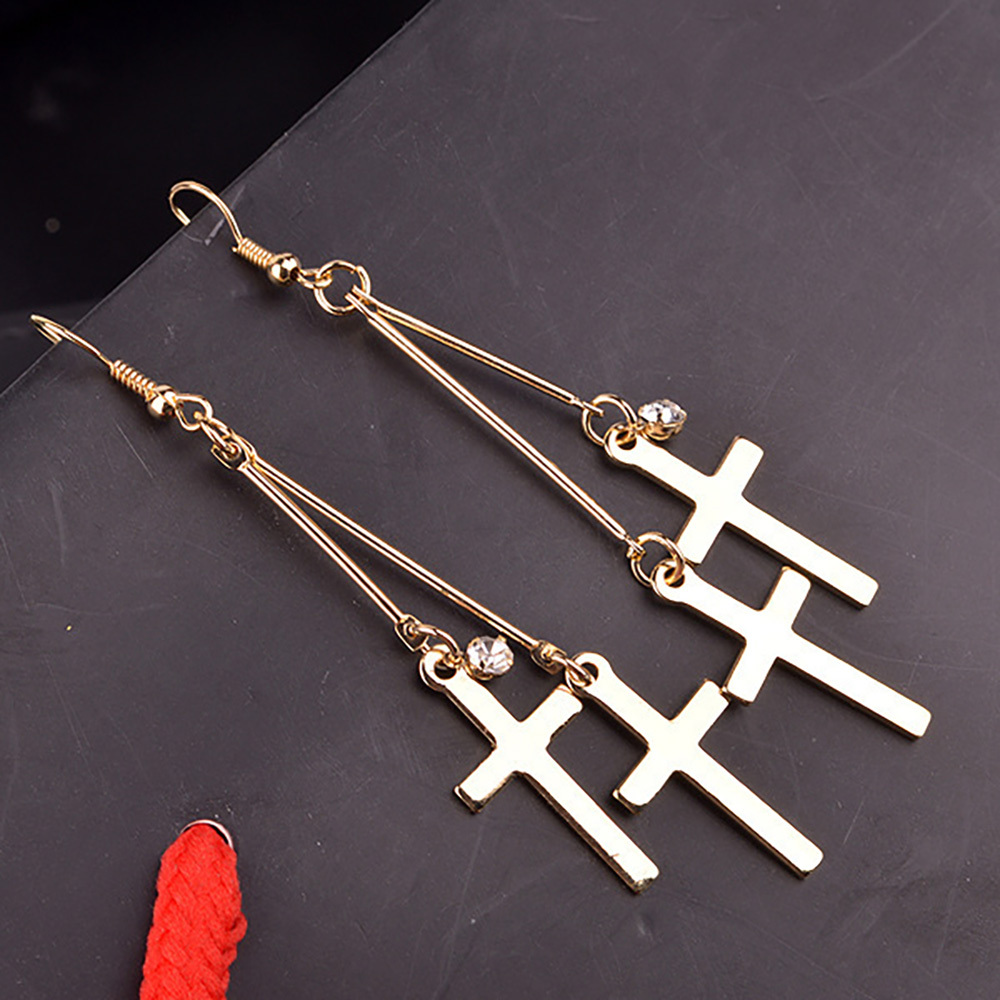 Retro simple cross earrings and diamond earrings for the best gifts