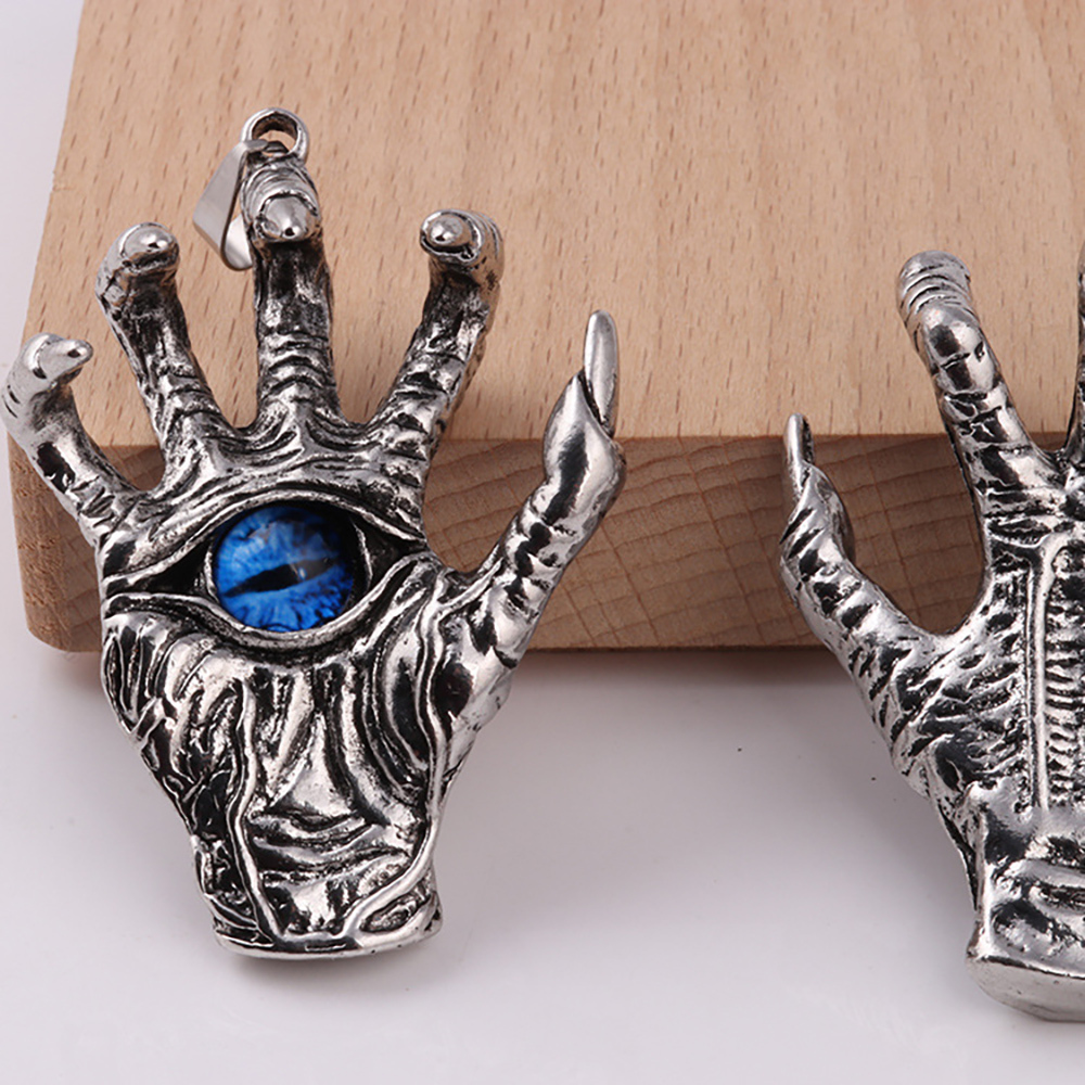 Retro pendant titanium steel demon hand sweater chain dragon claw eyes pendant