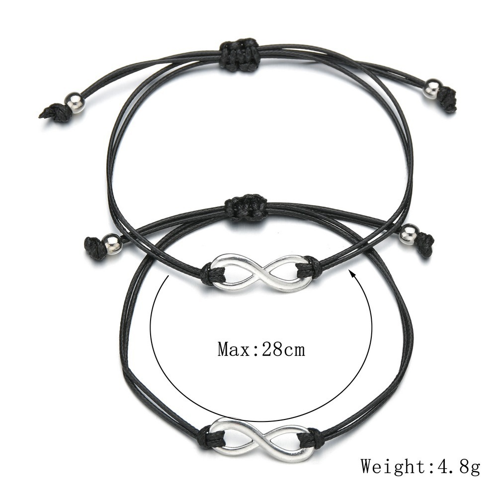 Card bracelet alloy 8 character hand woven adjustable couples bracelet gift