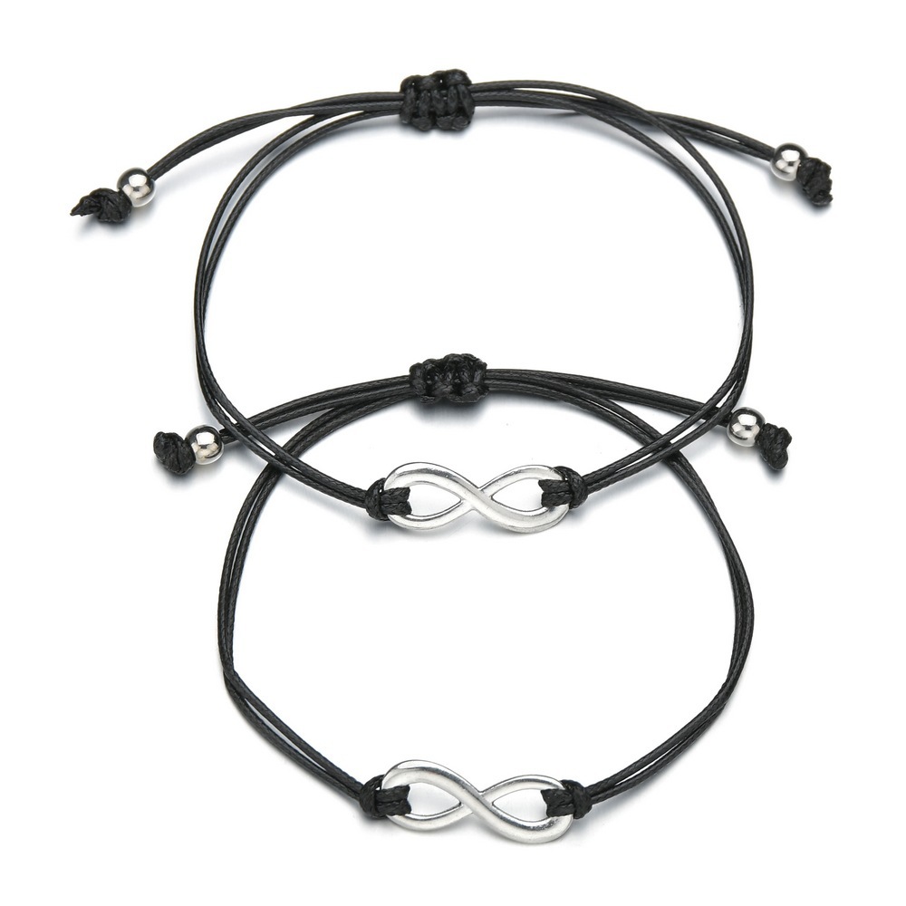 Card bracelet alloy 8 character hand woven adjustable couples bracelet gift