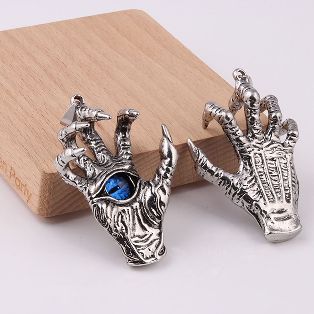 Retro pendant titanium steel demon hand sweater chain dragon claw eyes pendant