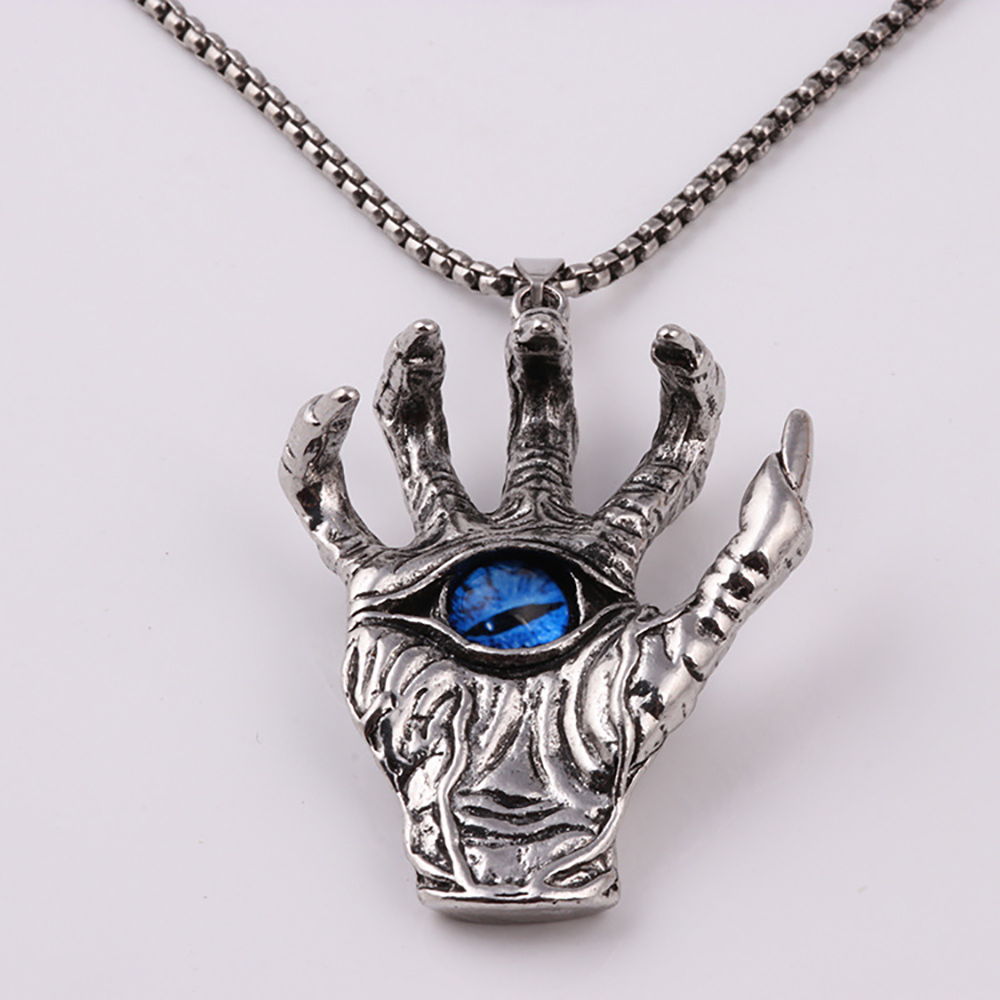 Retro pendant titanium steel demon hand sweater chain dragon claw eyes pendant