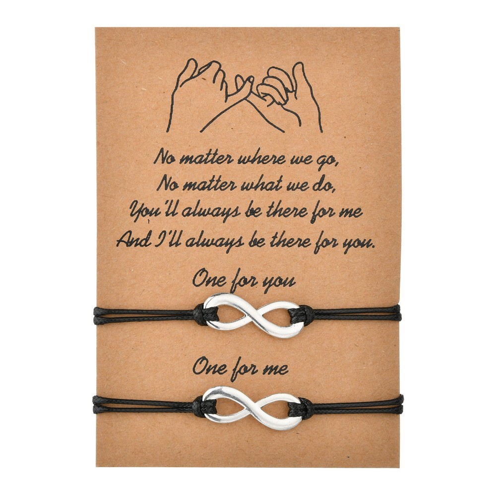 Card bracelet alloy 8 character hand woven adjustable couples bracelet gift