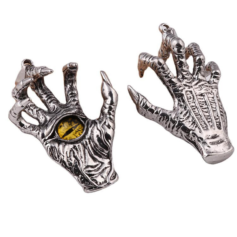 Retro pendant titanium steel demon hand sweater chain dragon claw eyes pendant