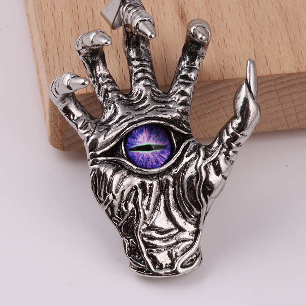 Retro pendant titanium steel demon hand sweater chain dragon claw eyes pendant