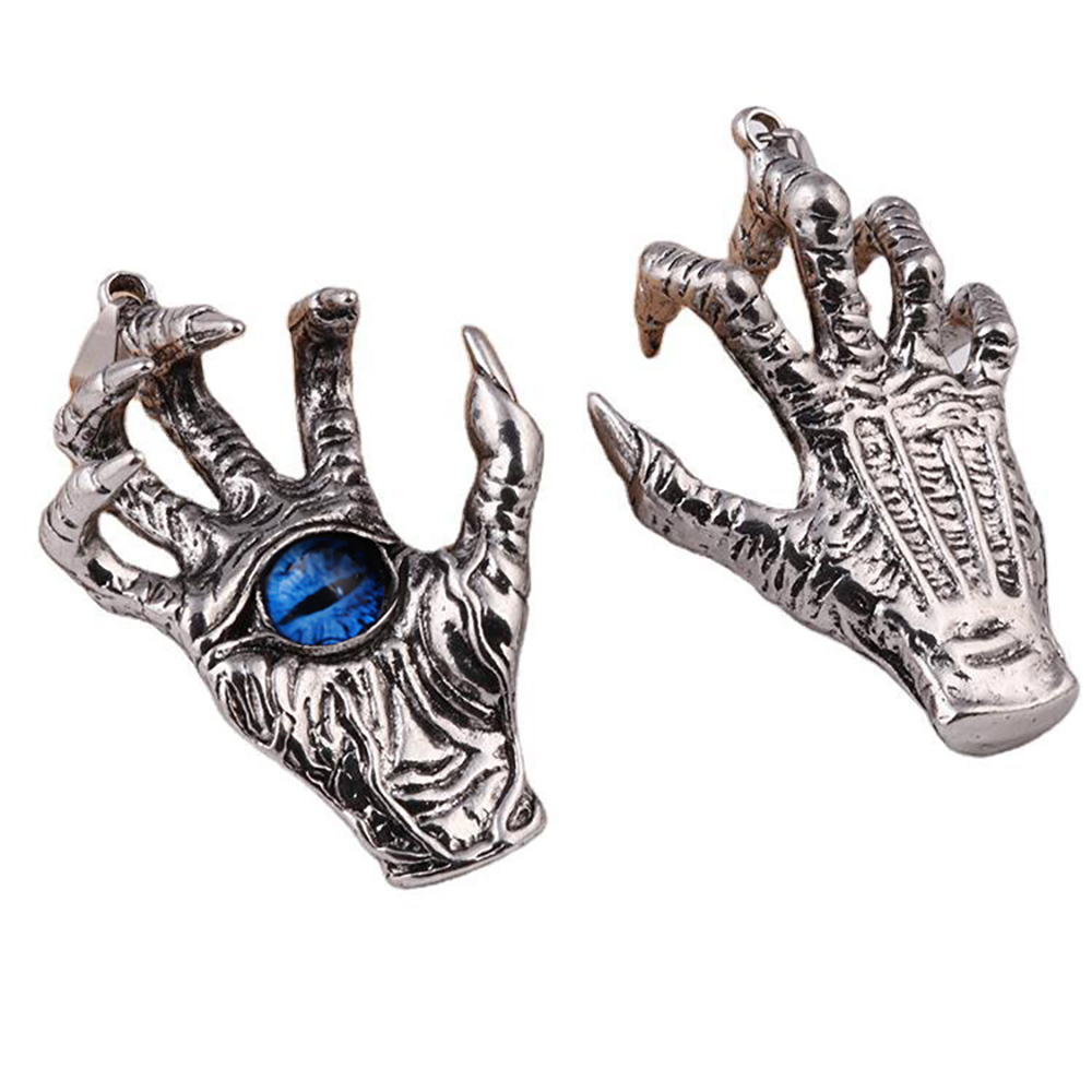 Retro pendant titanium steel demon hand sweater chain dragon claw eyes pendant