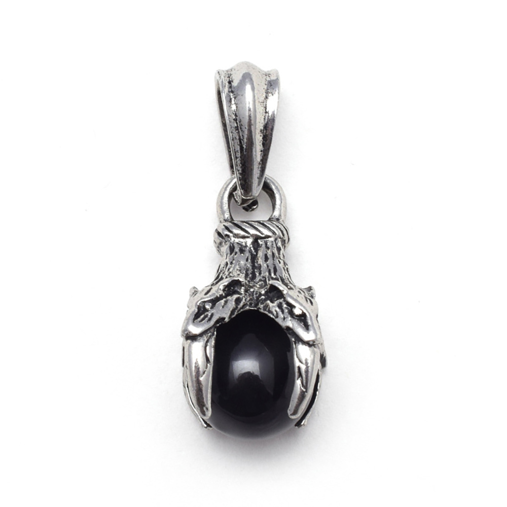 Men's stainless steel pendant necklace four teeth dragon claw beads wish pendant, both men and women