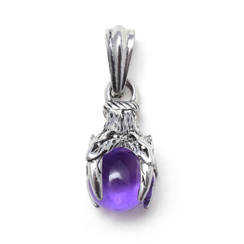 Men's stainless steel pendant necklace four teeth dragon claw beads wish pendant, both men and women