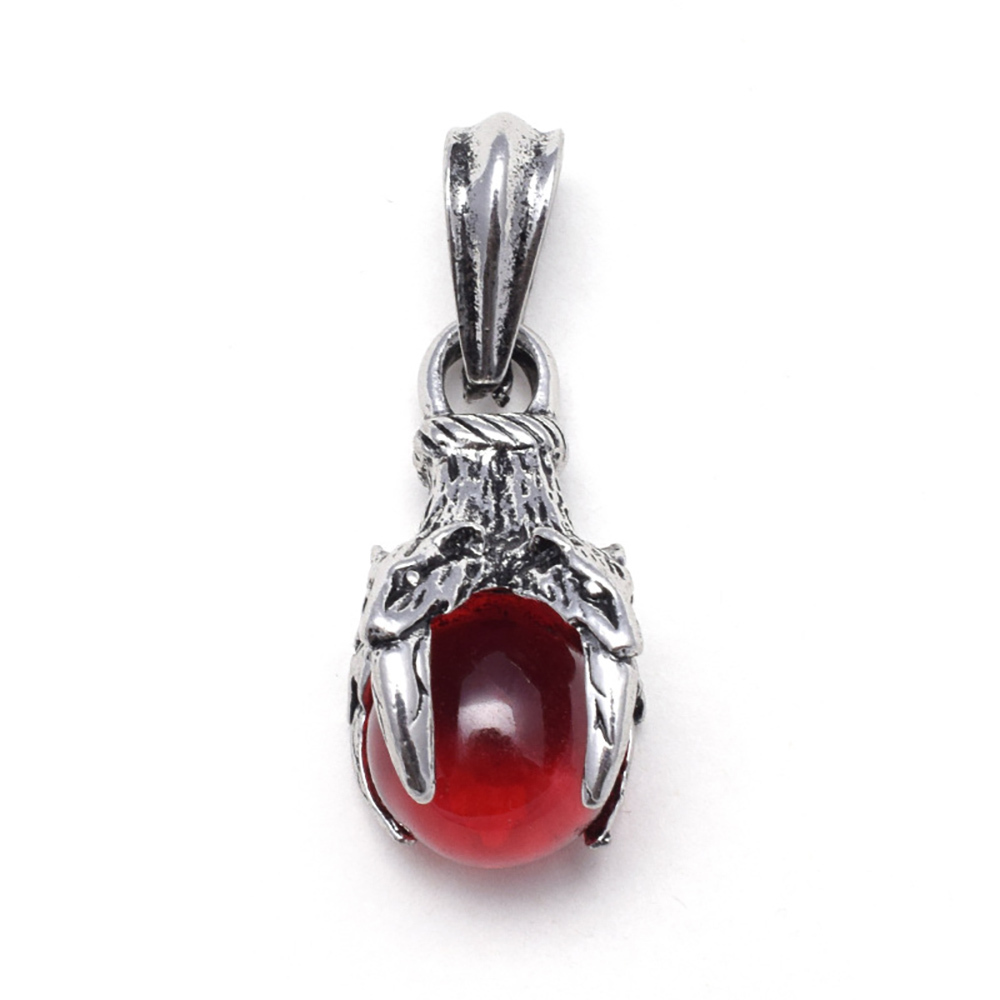 Men's stainless steel pendant necklace four teeth dragon claw beads wish pendant, both men and women