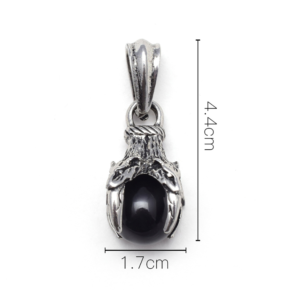 Men's stainless steel pendant necklace four teeth dragon claw beads wish pendant, both men and women
