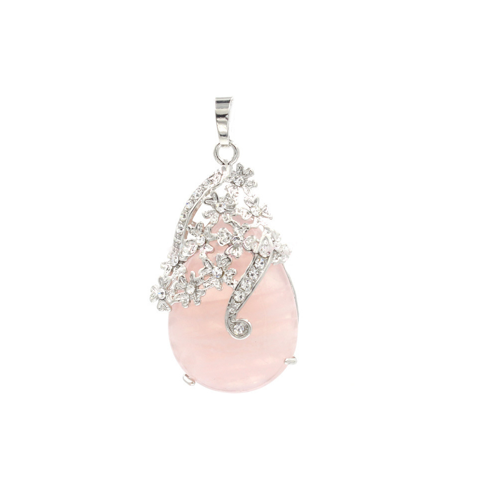 Crystal necklace diamond flower drop angel tears pendant, healing stone crystal jewelry, women, girls, men's birthday gift