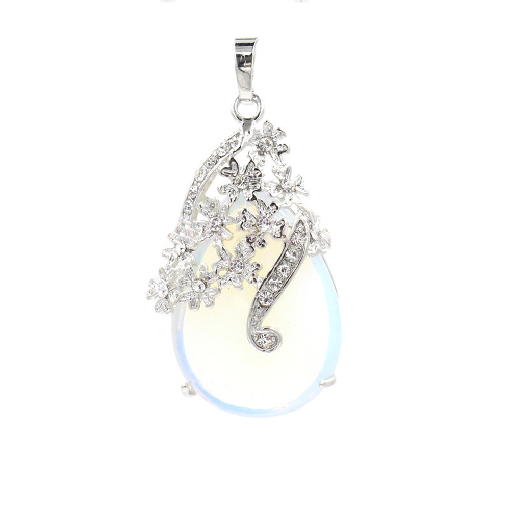 Crystal necklace diamond flower drop angel tears pendant, healing stone crystal jewelry, women, girls, men's birthday gift