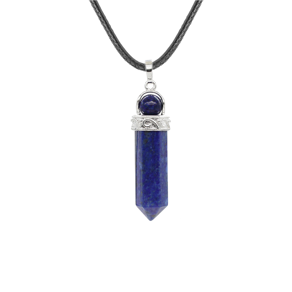 Crystal necklace hexagonal pendant six, transfer bead pendant, gem chakra healing stone crystal jewelry, women, girls, men's birthday gift