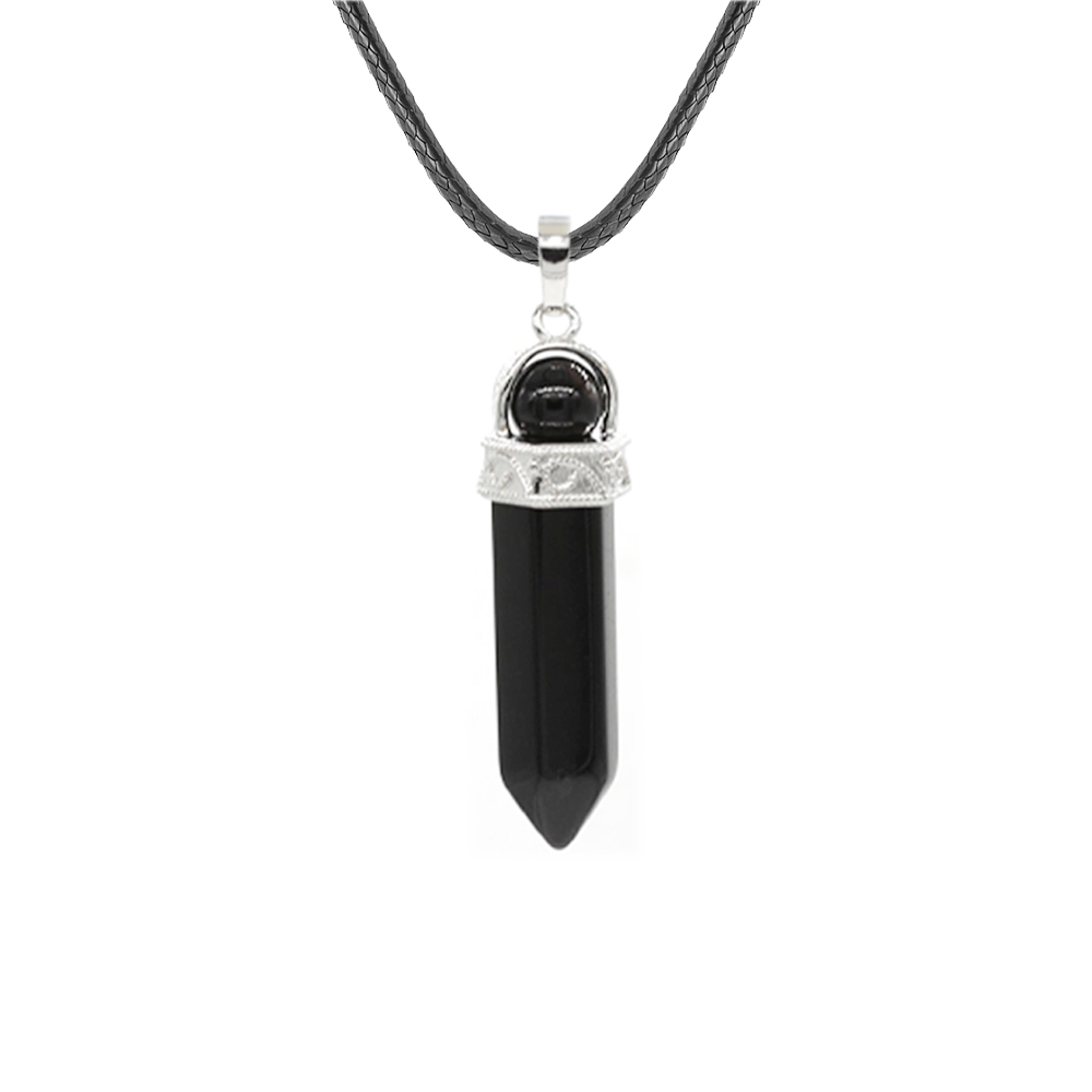 Crystal necklace hexagonal pendant six, transfer bead pendant, gem chakra healing stone crystal jewelry, women, girls, men's birthday gift