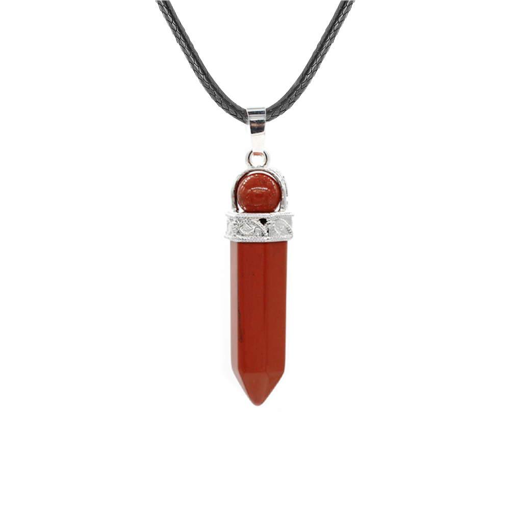 Crystal necklace hexagonal pendant six, transfer bead pendant, gem chakra healing stone crystal jewelry, women, girls, men's birthday gift