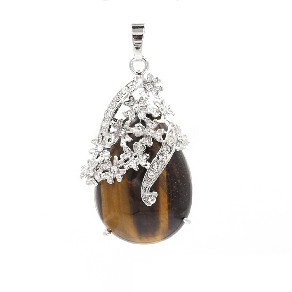 Crystal necklace diamond flower drop angel tears pendant, healing stone crystal jewelry, women, girls, men's birthday gift