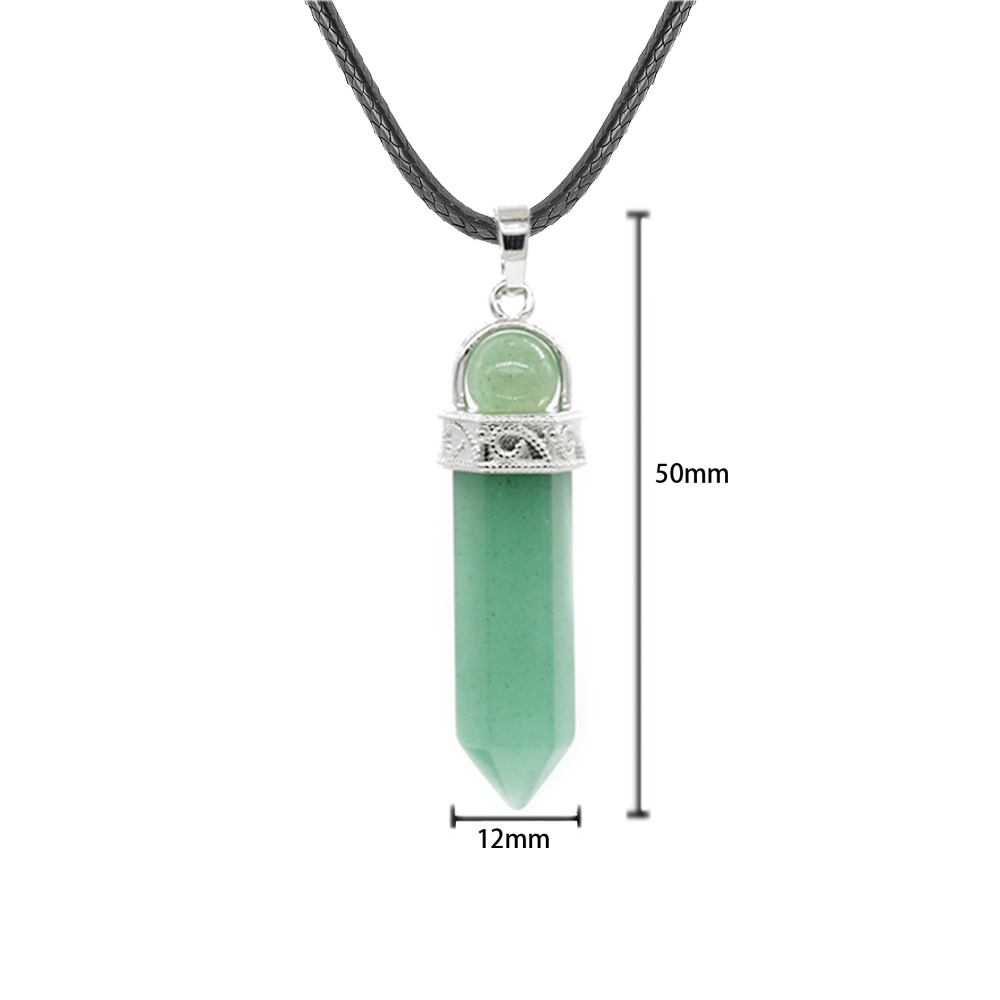 Crystal necklace hexagonal pendant six, transfer bead pendant, gem chakra healing stone crystal jewelry, women, girls, men's birthday gift
