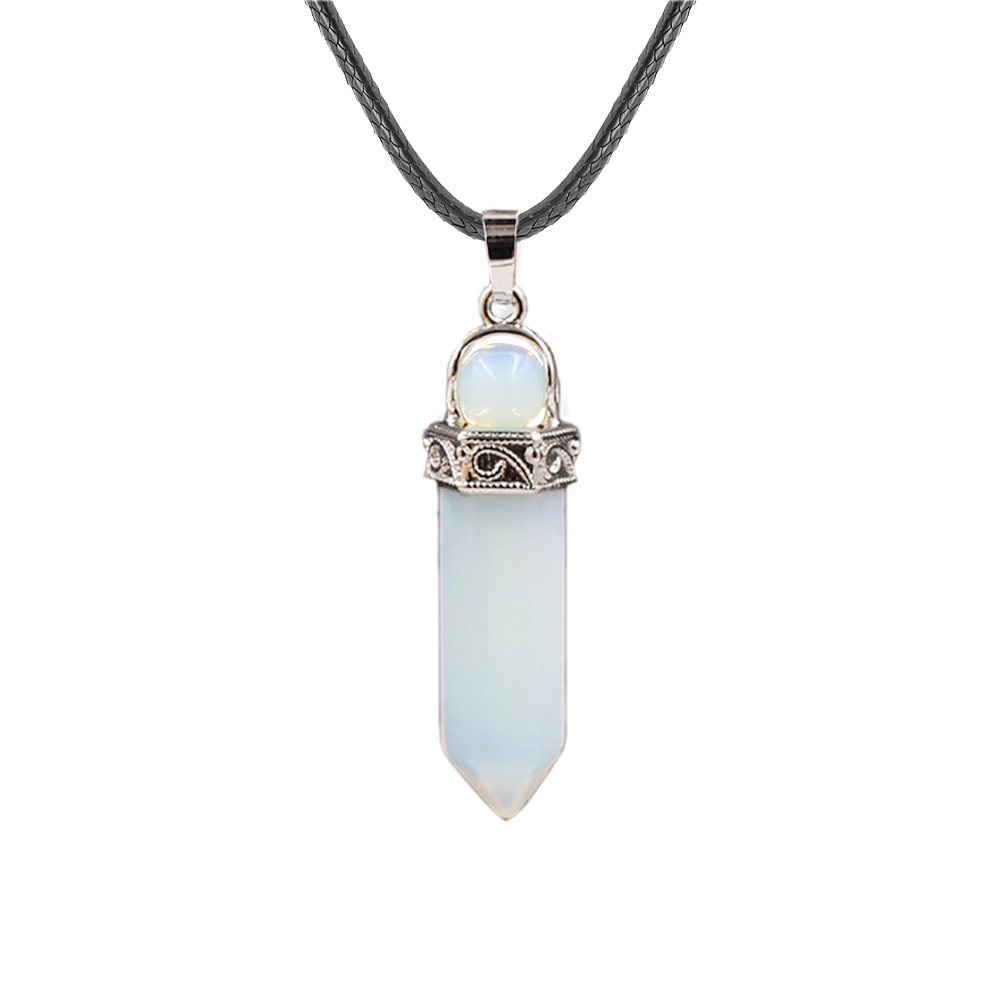Crystal necklace hexagonal pendant six, transfer bead pendant, gem chakra healing stone crystal jewelry, women, girls, men's birthday gift