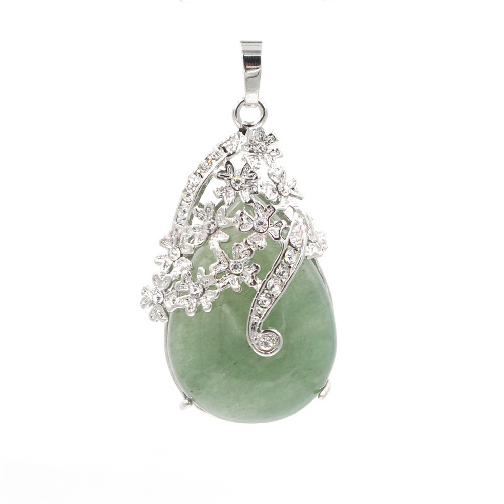 Crystal necklace diamond flower drop angel tears pendant, healing stone crystal jewelry, women, girls, men's birthday gift