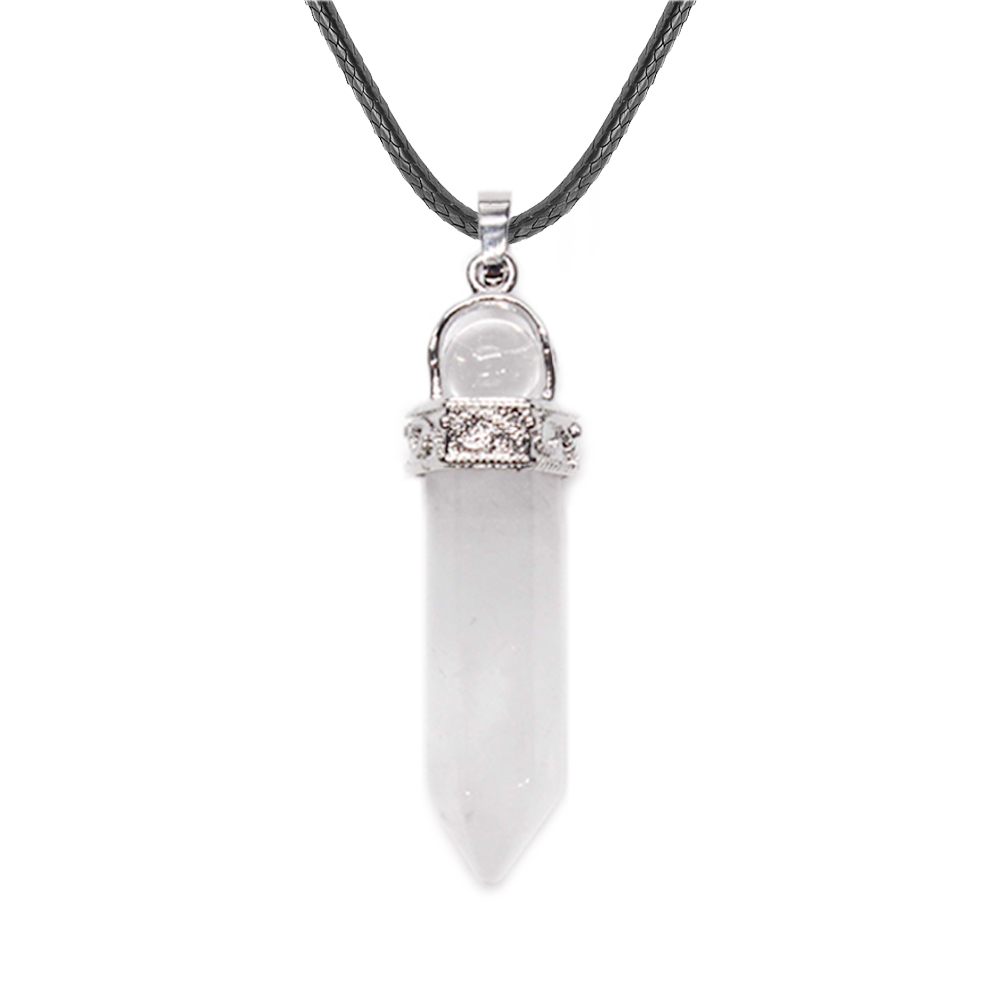 Crystal necklace hexagonal pendant six, transfer bead pendant, gem chakra healing stone crystal jewelry, women, girls, men's birthday gift