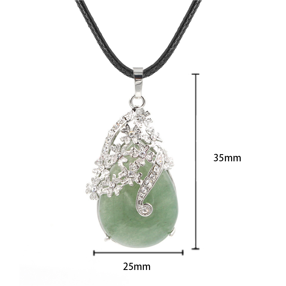 Crystal necklace diamond flower drop angel tears pendant, healing stone crystal jewelry, women, girls, men's birthday gift