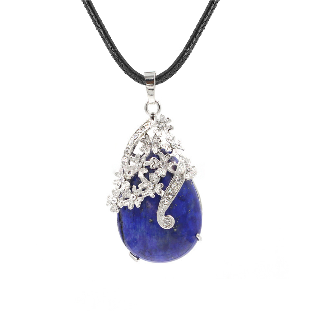 Crystal necklace diamond flower drop angel tears pendant, healing stone crystal jewelry, women, girls, men's birthday gift