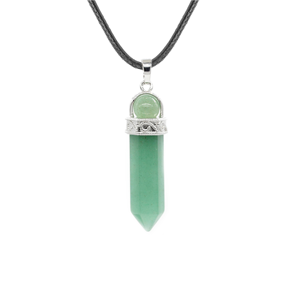 Crystal necklace hexagonal pendant six, transfer bead pendant, gem chakra healing stone crystal jewelry, women, girls, men's birthday gift