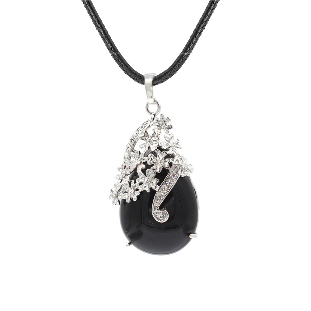 Crystal necklace diamond flower drop angel tears pendant, healing stone crystal jewelry, women, girls, men's birthday gift