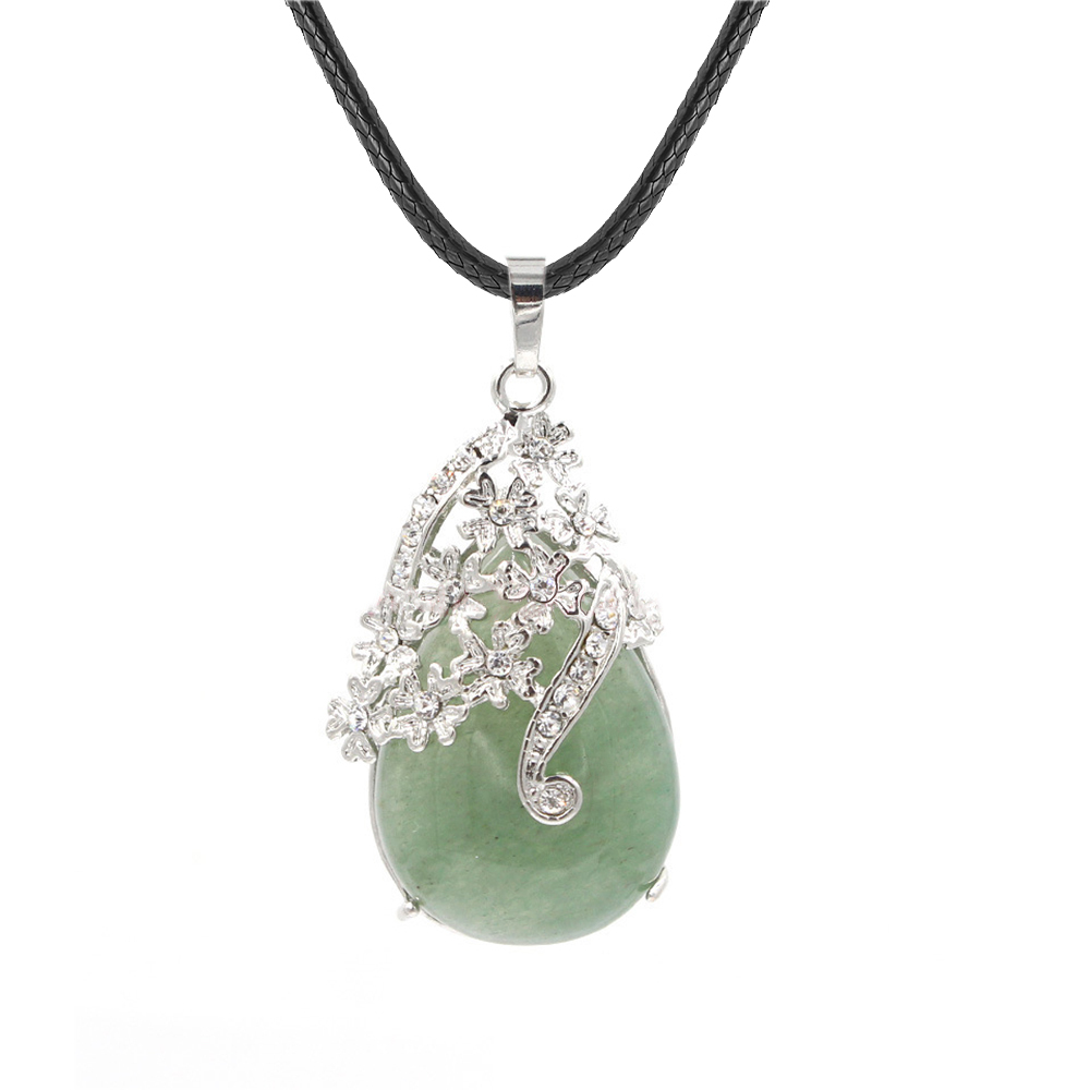 Crystal necklace diamond flower drop angel tears pendant, healing stone crystal jewelry, women, girls, men's birthday gift
