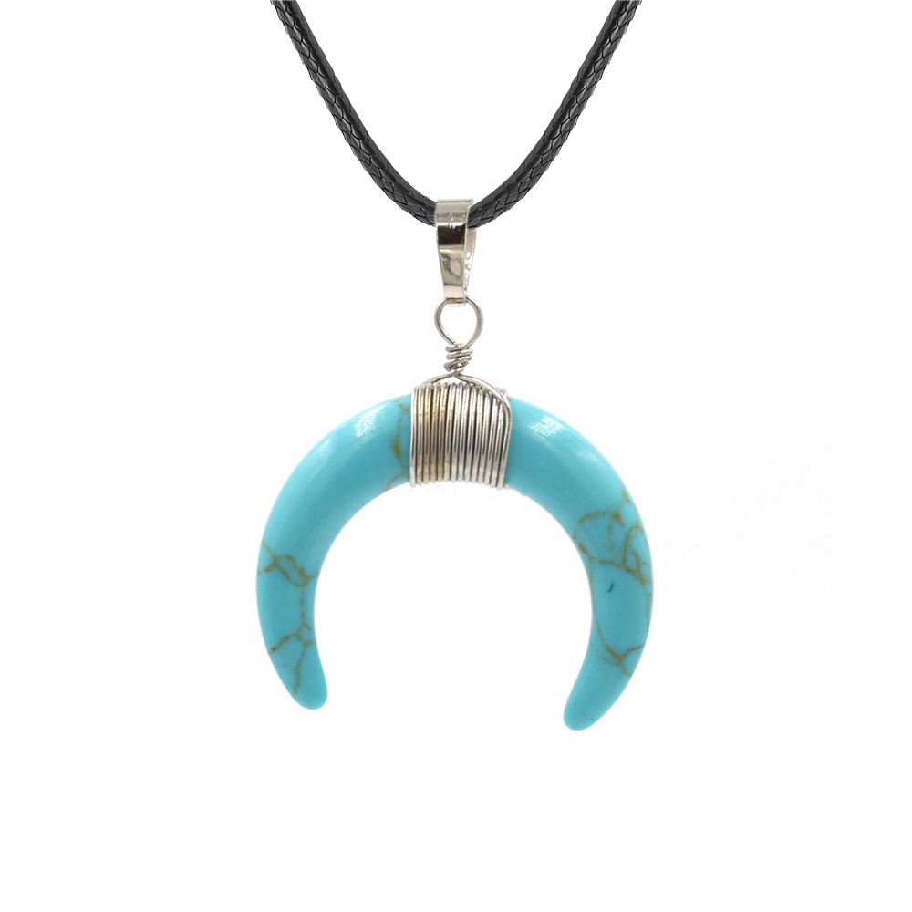 Cresent Moon Horn Pendant Necklaces Women Moon Gothic Choker Necklace