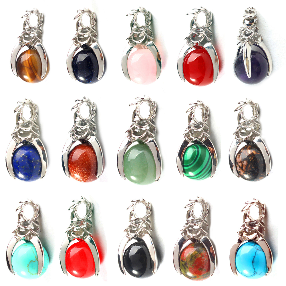 Crystal Eagle Claw Dragon Ball Pendant Gem Chakra Healing Stone Neckle Jewelry, Birthday Gift for Women, Girls, Men
