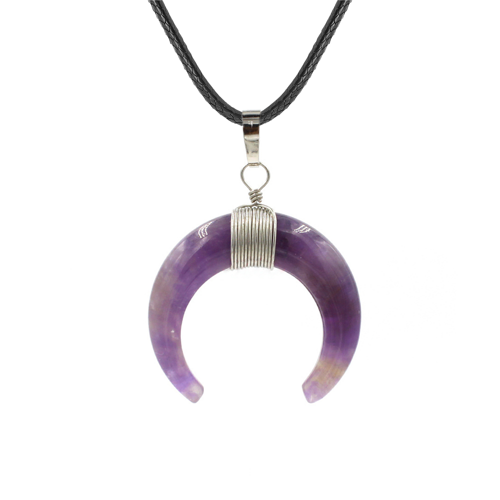 Cresent Moon Horn Pendant Necklaces Women Moon Gothic Choker Necklace