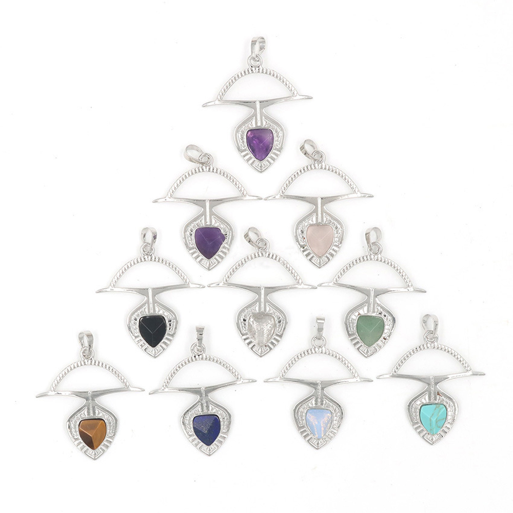 A crystal faceted drop drop pendant healing gem necklace, a gift for women and men