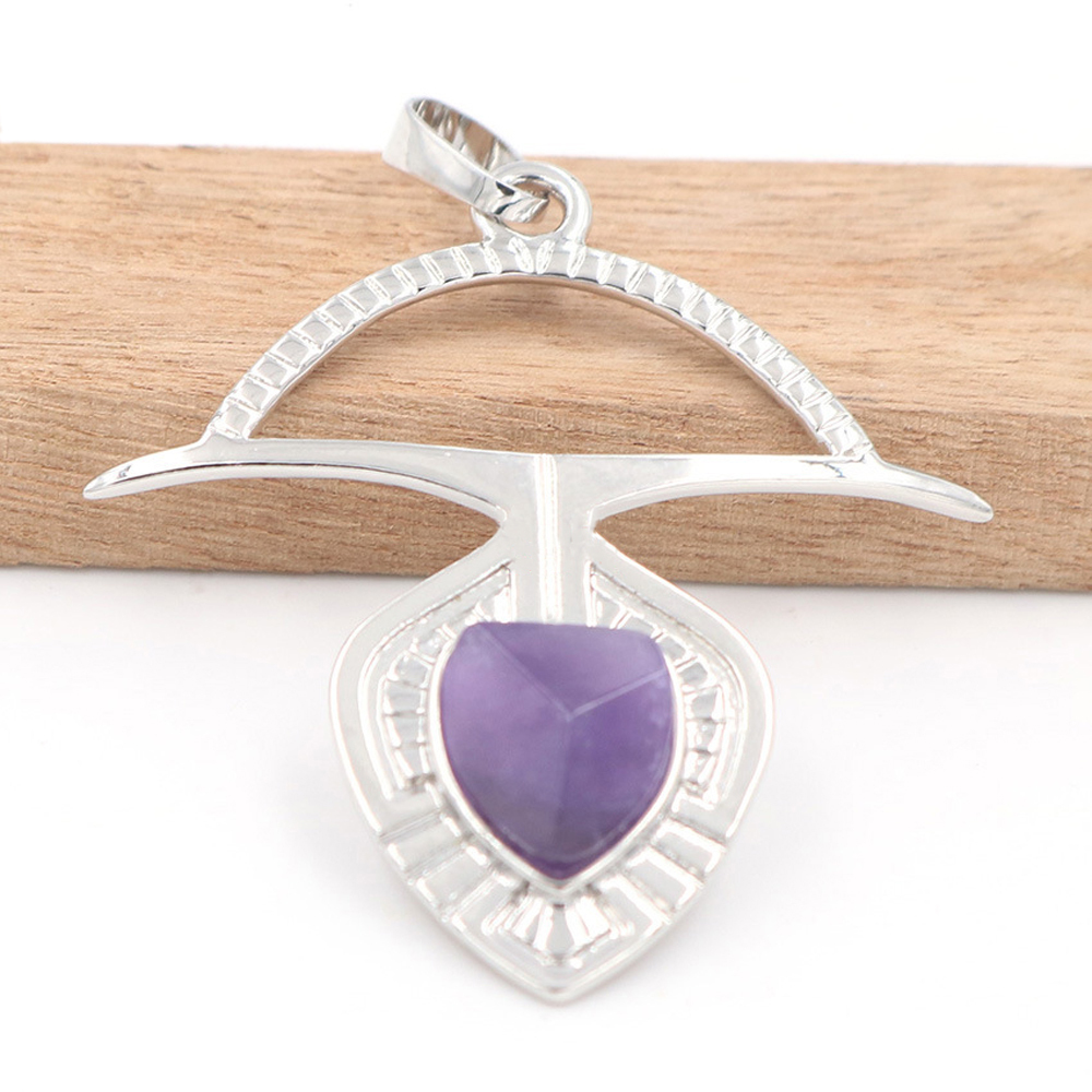 A crystal faceted drop drop pendant healing gem necklace, a gift for women and men