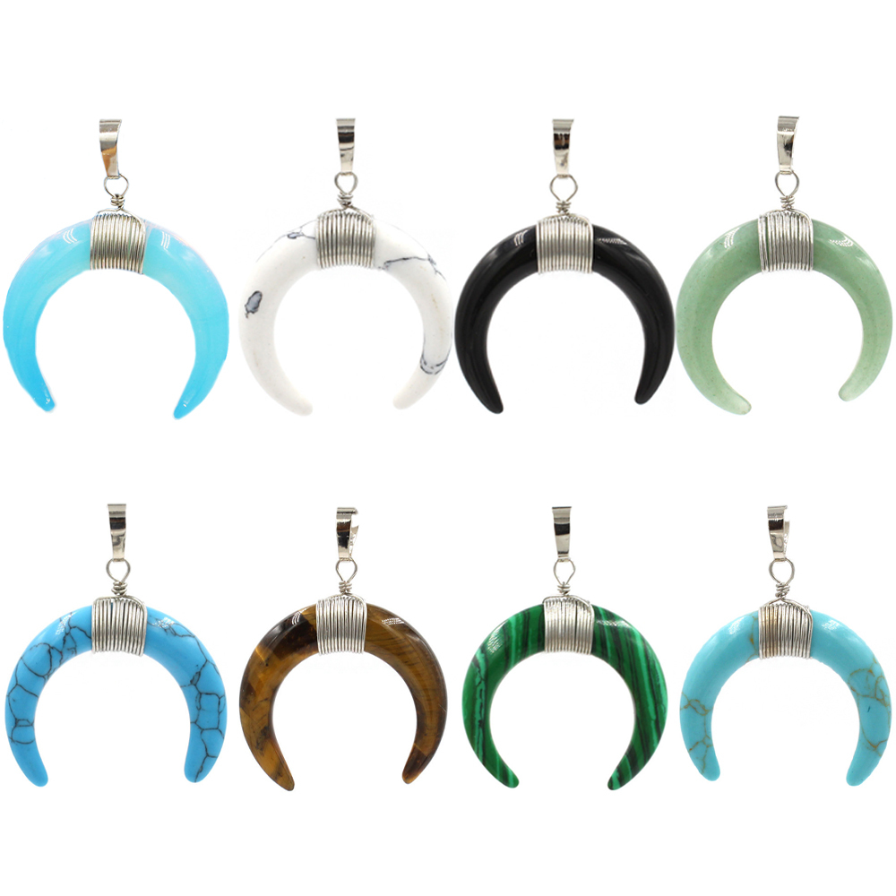 Cresent Moon Horn Pendant Necklaces Women Moon Gothic Choker Necklace