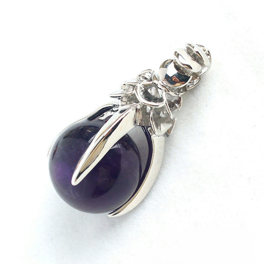 Crystal Eagle Claw Dragon Ball Pendant Gem Chakra Healing Stone Neckle Jewelry, Birthday Gift for Women, Girls, Men