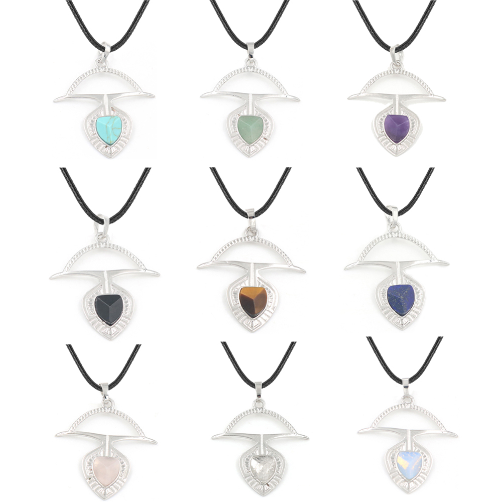 A crystal faceted drop drop pendant healing gem necklace, a gift for women and men