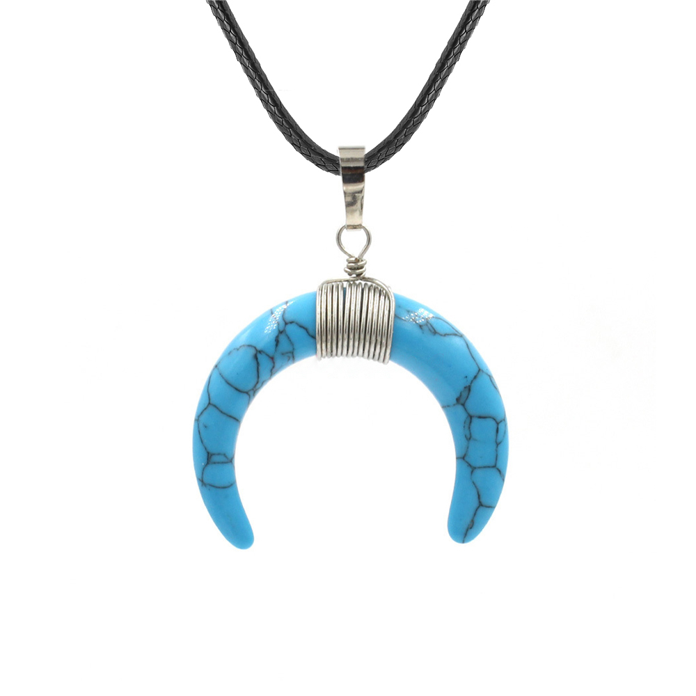 Cresent Moon Horn Pendant Necklaces Women Moon Gothic Choker Necklace