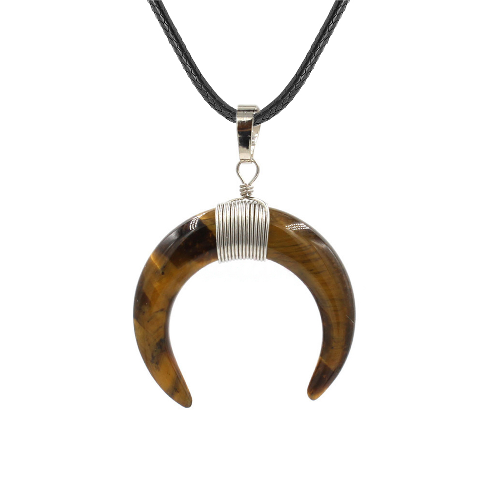 Cresent Moon Horn Pendant Necklaces Women Moon Gothic Choker Necklace