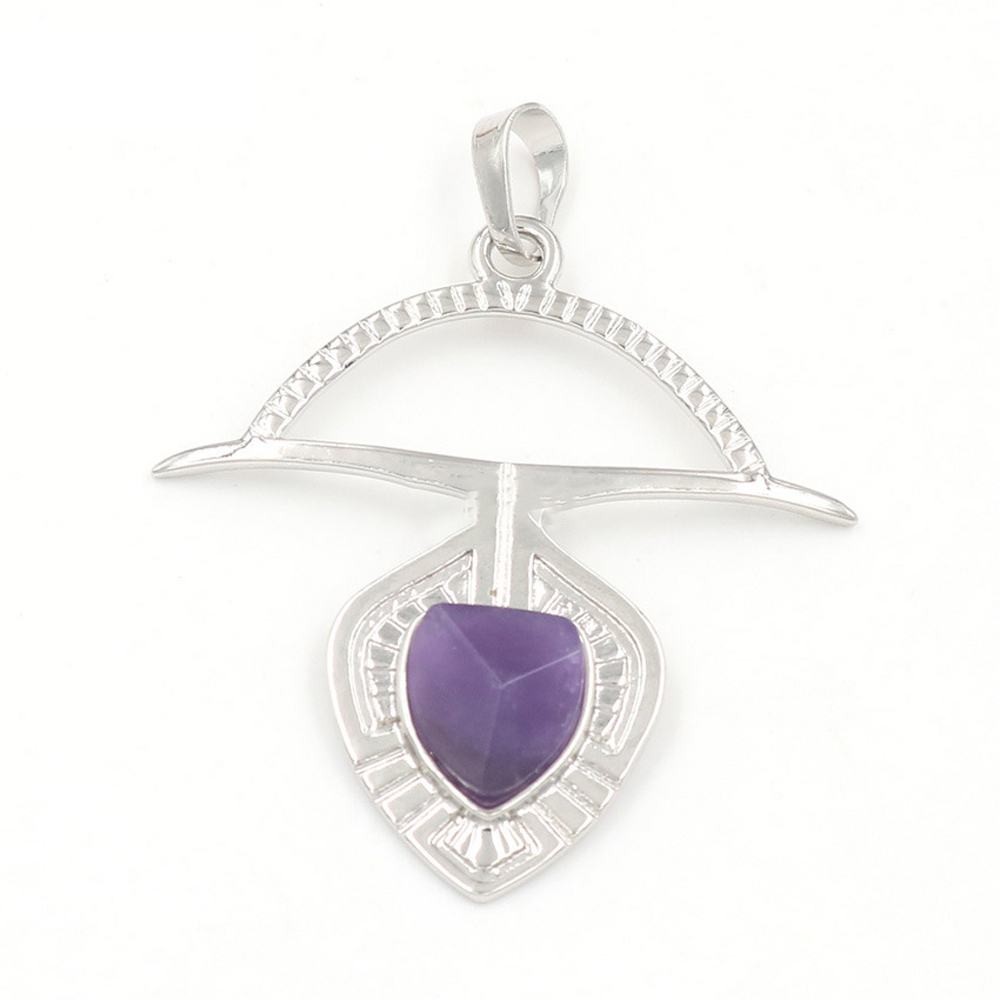 A crystal faceted drop drop pendant healing gem necklace, a gift for women and men