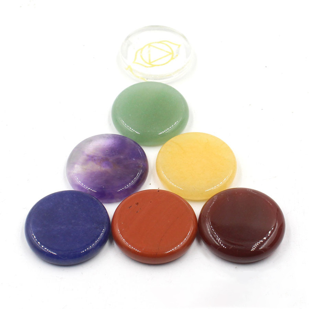 Chakra stone set - healing crystal with carved chakra symbols of stone chakra stone pieces artifacts