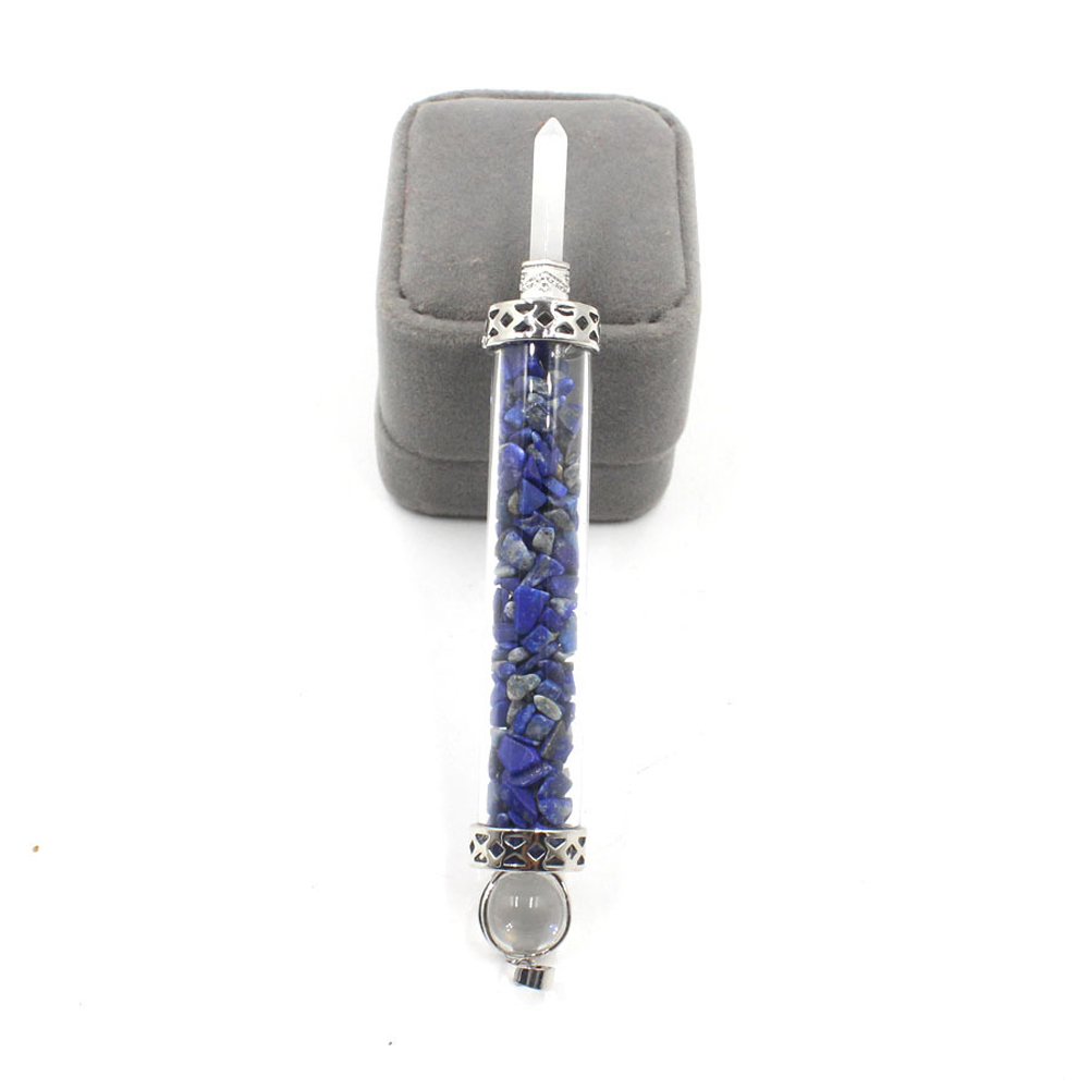 Chakra stone scepter energy emitter gravel wishing bottle artwork pendant necklace