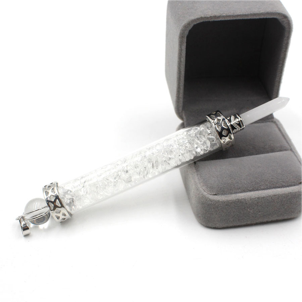Chakra stone scepter energy emitter gravel wishing bottle artwork pendant necklace